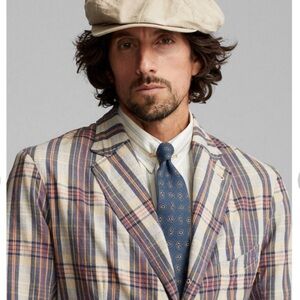 Ralph Lauren Double RL Unconstructed Madras Plaid Blazer